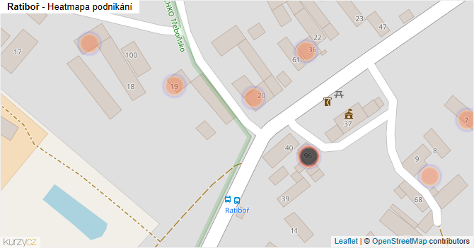 Ratiboř - mapa podnikání
