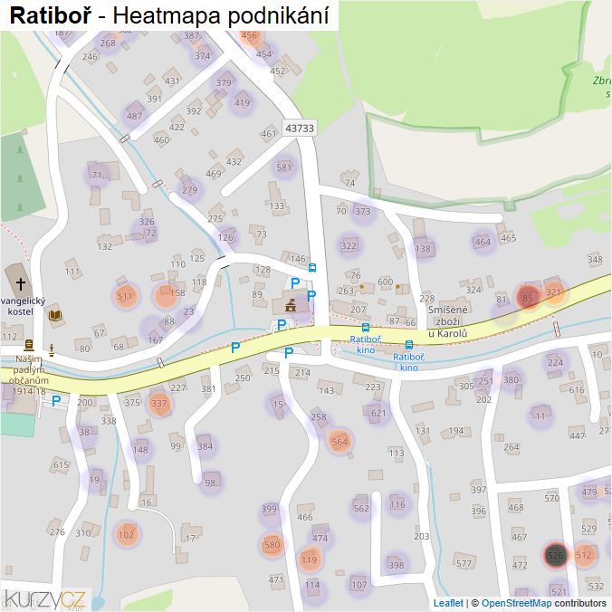 Mapa Ratiboř - Firmy v obci.