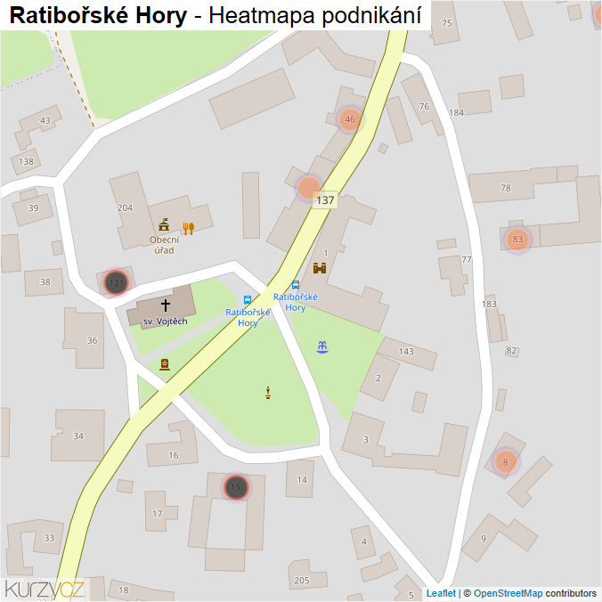 Mapa Ratibořské Hory - Firmy v obci.