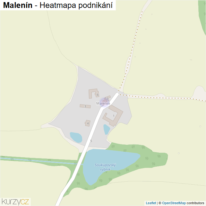 Mapa Malenín - Firmy v části obce.