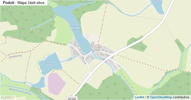 Podolí - mapa části obce