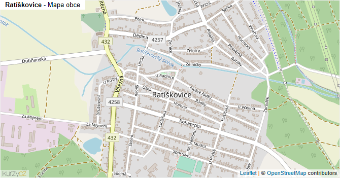 Ratíškovice - mapa obce