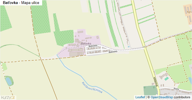 Baťovka - mapa ulice