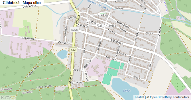 Cihlářská - mapa ulice