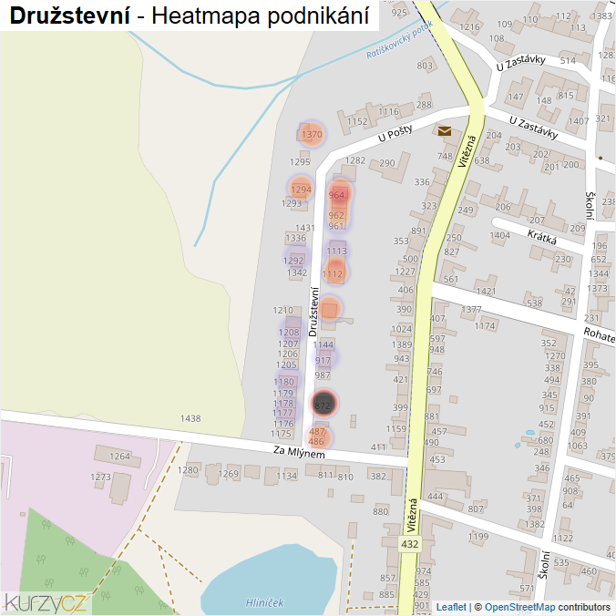 Mapa Družstevní - Firmy v ulici.