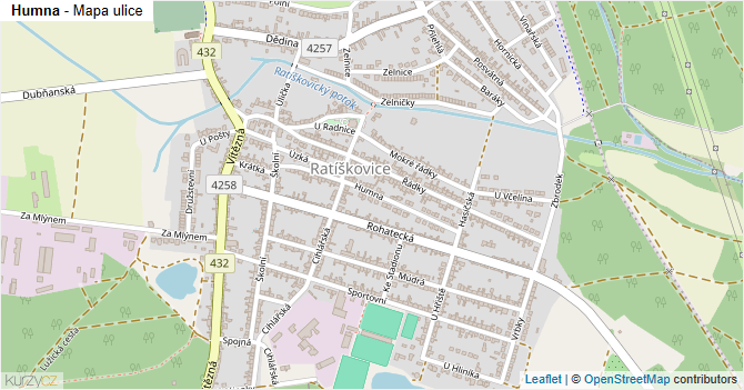 Humna - mapa ulice