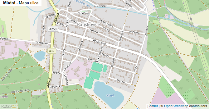 Múdrá - mapa ulice