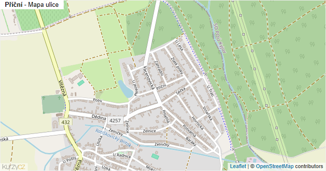 Příční - mapa ulice