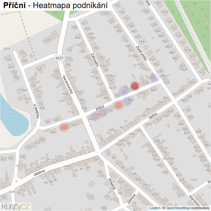 Mapa Příční - Firmy v ulici.