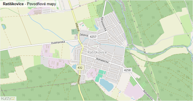 Ratíškovice - záplavové mapy stoleté vody
