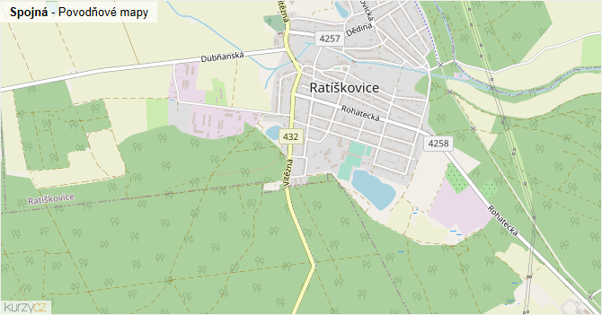 Spojná - záplavové mapy stoleté vody