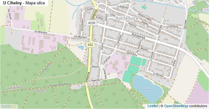 U Cihelny - mapa ulice