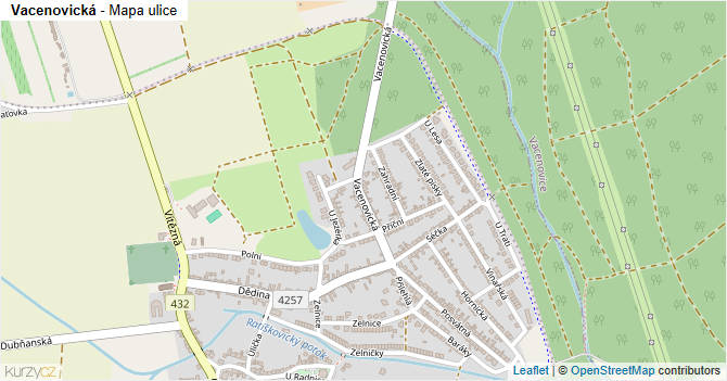 Vacenovická - mapa ulice