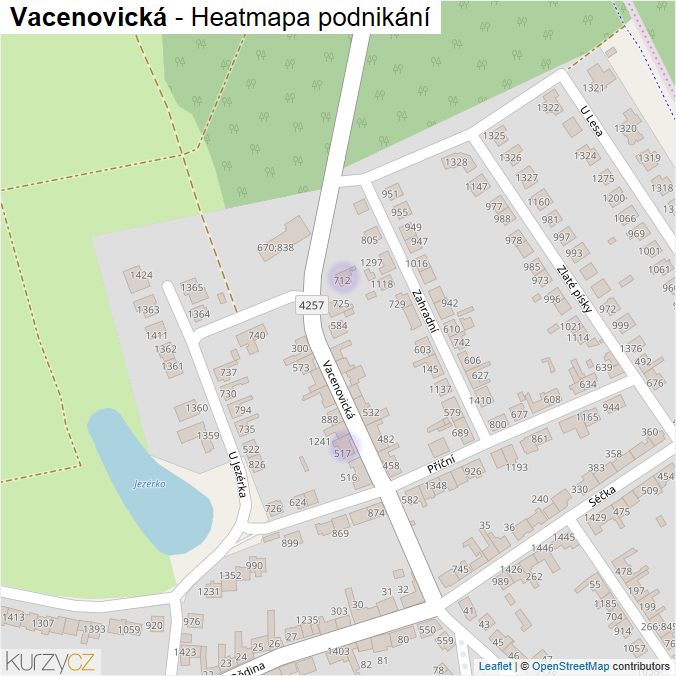 Mapa Vacenovická - Firmy v ulici.