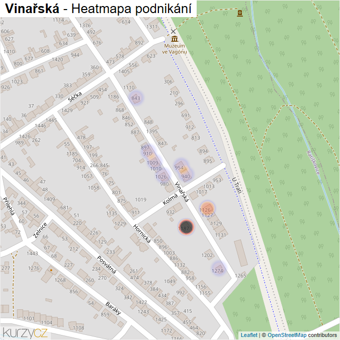 Mapa Vinařská - Firmy v ulici.