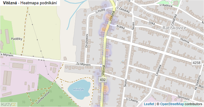 Vítězná - mapa podnikání