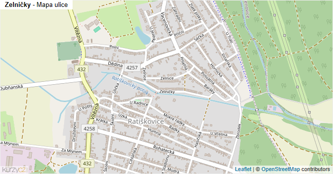 Zelničky - mapa ulice