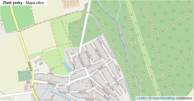 Zlaté písky - mapa ulice