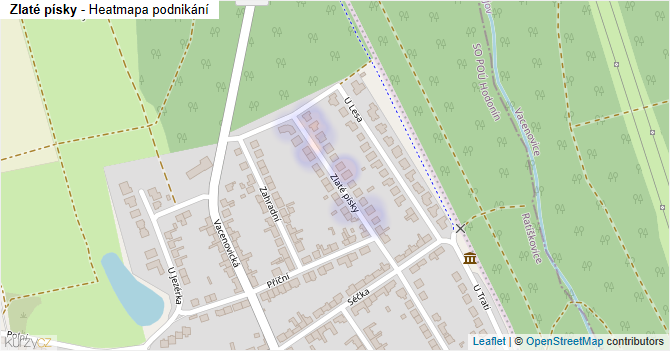 Zlaté písky - mapa podnikání