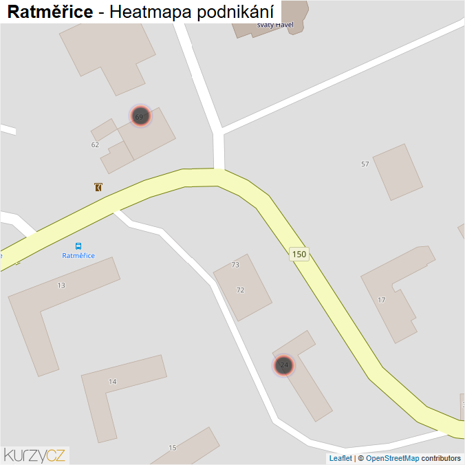 Mapa Ratměřice - Firmy v obci.