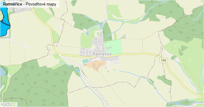 Ratměřice - záplavové mapy stoleté vody