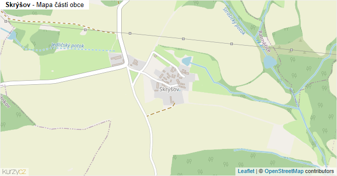 Skrýšov - mapa části obce