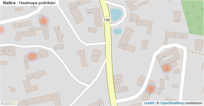 Ražice - mapa podnikání