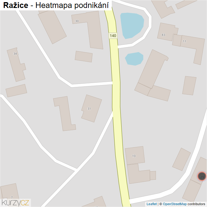 Mapa Ražice - Firmy v obci.