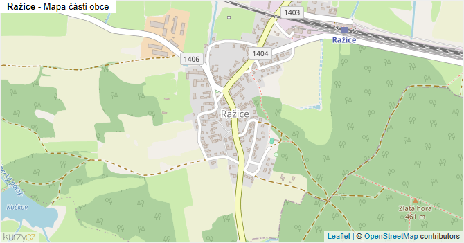 Ražice - mapa části obce