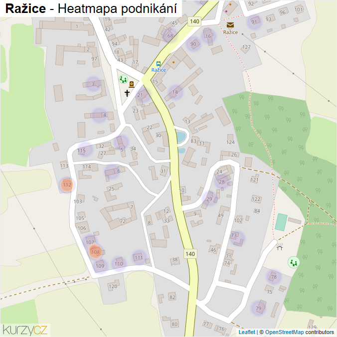 Mapa Ražice - Firmy v části obce.
