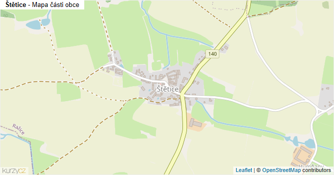 Štětice - mapa části obce