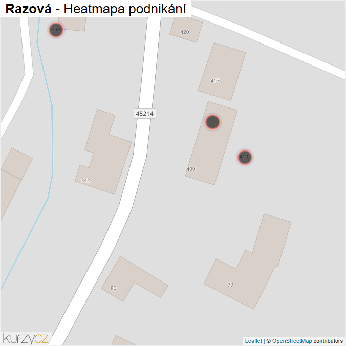 Mapa Razová - Firmy v obci.