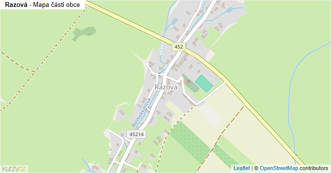 Razová - mapa části obce