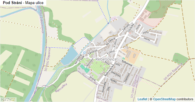 Pod Strání - mapa ulice