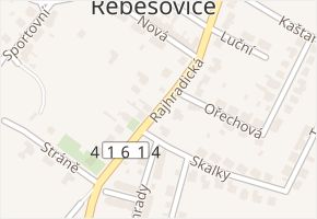 Rajhradická v obci Rebešovice - mapa ulice