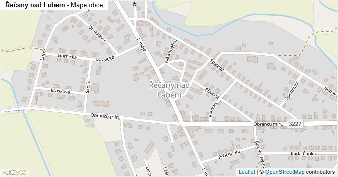 Řečany nad Labem - mapa obce