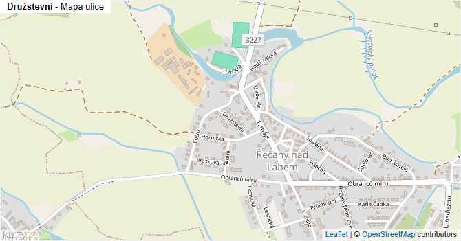 Družstevní - mapa ulice