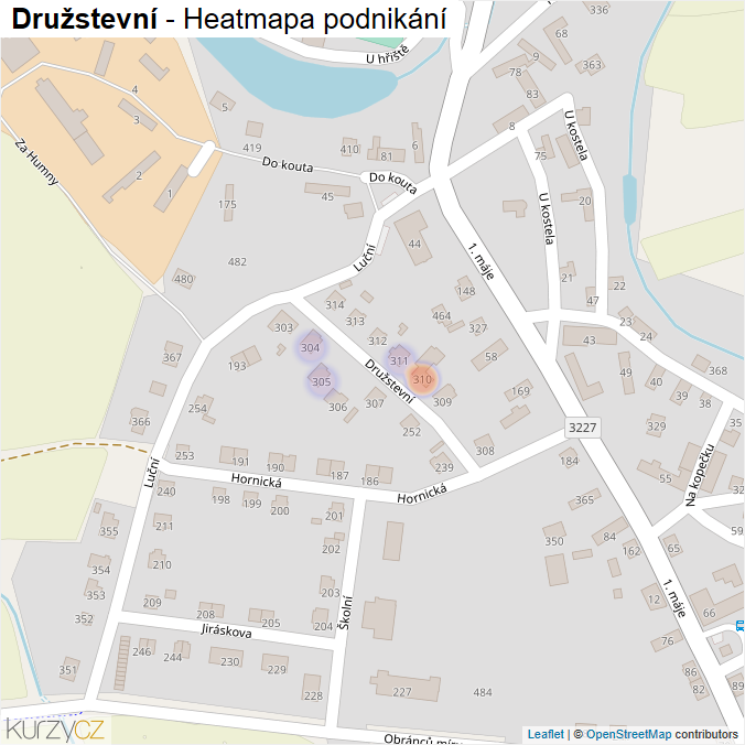 Mapa Družstevní - Firmy v ulici.