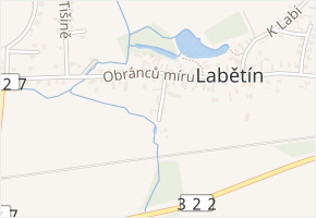 Na račanech v obci Řečany nad Labem - mapa ulice