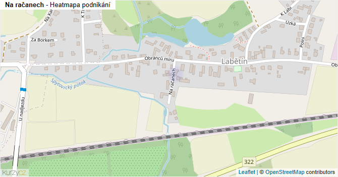 Na račanech - mapa podnikání