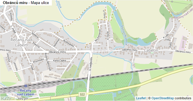 Obránců míru - mapa ulice