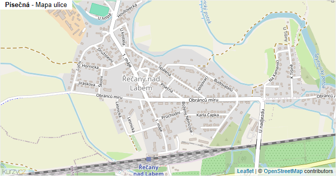 Písečná - mapa ulice