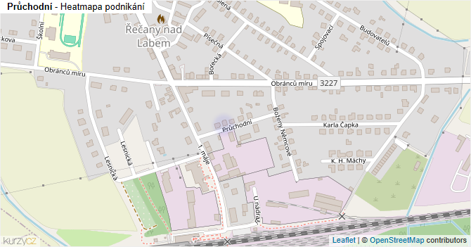 Průchodní - mapa podnikání