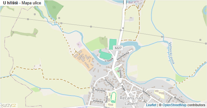 U hřiště - mapa ulice