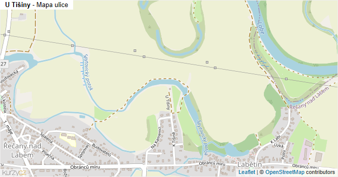 U Tišiny - mapa ulice