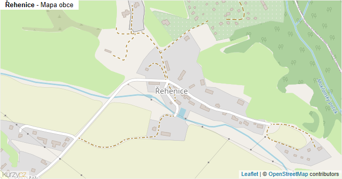 Řehenice - mapa obce