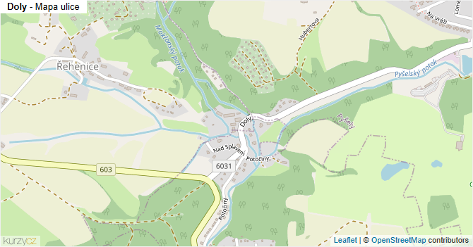 Doly - mapa ulice