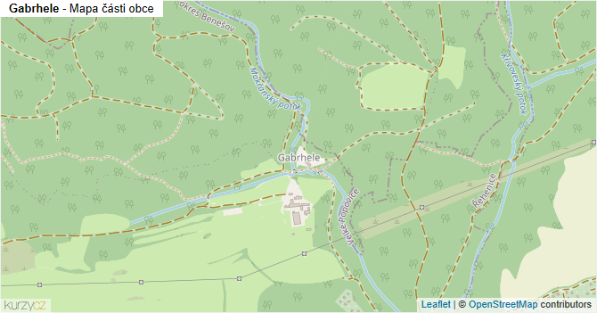 Gabrhele - mapa části obce