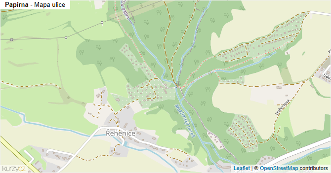 Papírna - mapa ulice