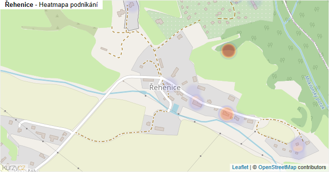 Řehenice - mapa podnikání